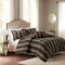 Edge Collections - 26" x 20" - Brown - Zuri Plush Fur Bedding Set Full Queen - 4PC